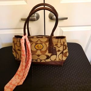 Chocolate/Sand Coach handbag